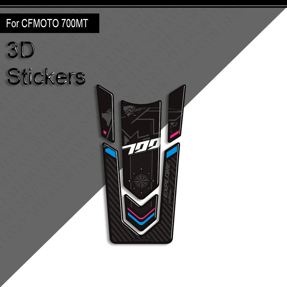 For CFMOTO CF MOTO 700MT 700 MT Touring Bike Adventure ADV Tank Pad Side Grips Gas Fuel Oil Knee Protector Stickers Decals