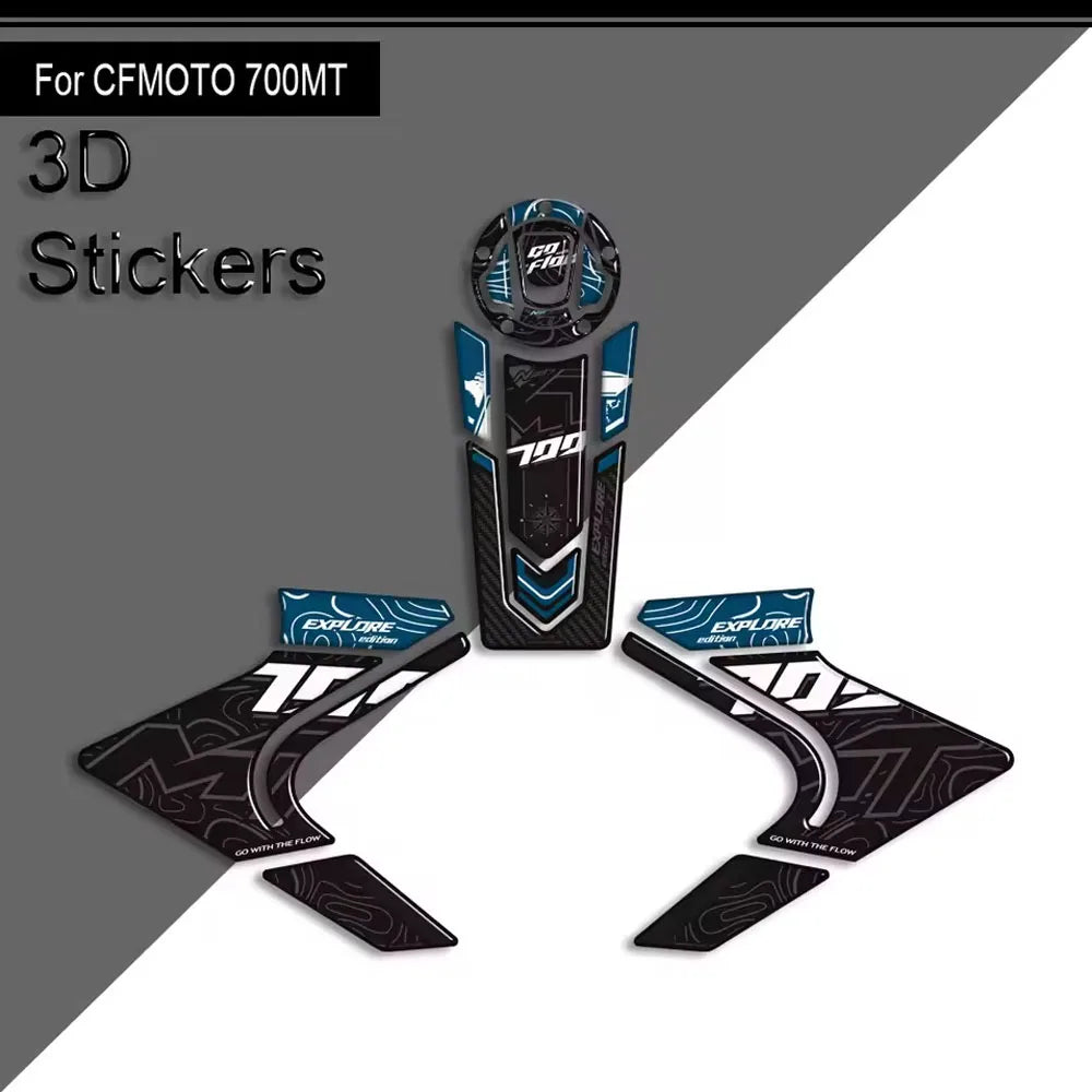 For CFMOTO 700MT 700 MT 2023 2024 2025 Motorcycle Accessories 3D Epoxy Tank Pad Side Grips Gas Fuel Oil Protector Stickers Decal