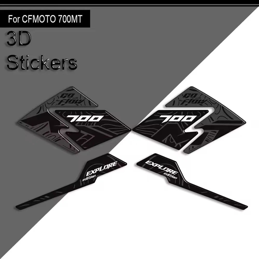 For CFMOTO 700MT 700 MT 2023 2024 2025 Motorcycle Accessories 3D Epoxy Tank Pad Side Grips Gas Fuel Oil Protector Stickers Decal