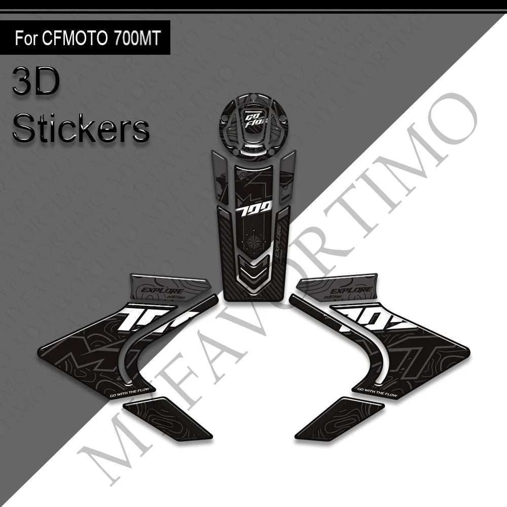 NEW Motorcycle For CFMOTO 700MT Touring Bike Adventure Tank Pad Side Grips Gas Fuel Oil Knee Protector Stickers Decals 700 mt