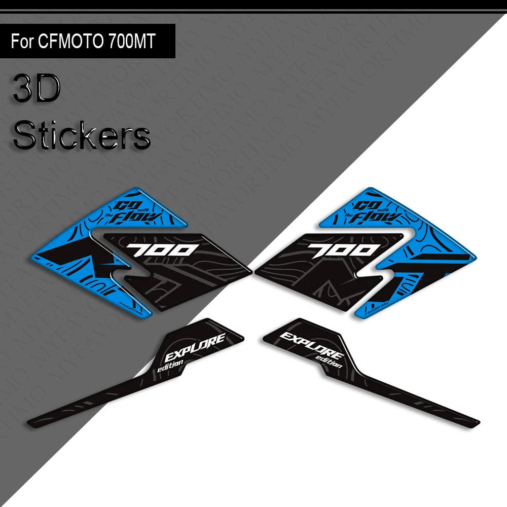 For CFMOTO CF MOTO 700MT 700 MT Touring Bike Adventure ADV Tank Pad Side Grips Gas Fuel Oil Knee Protector Stickers Decals