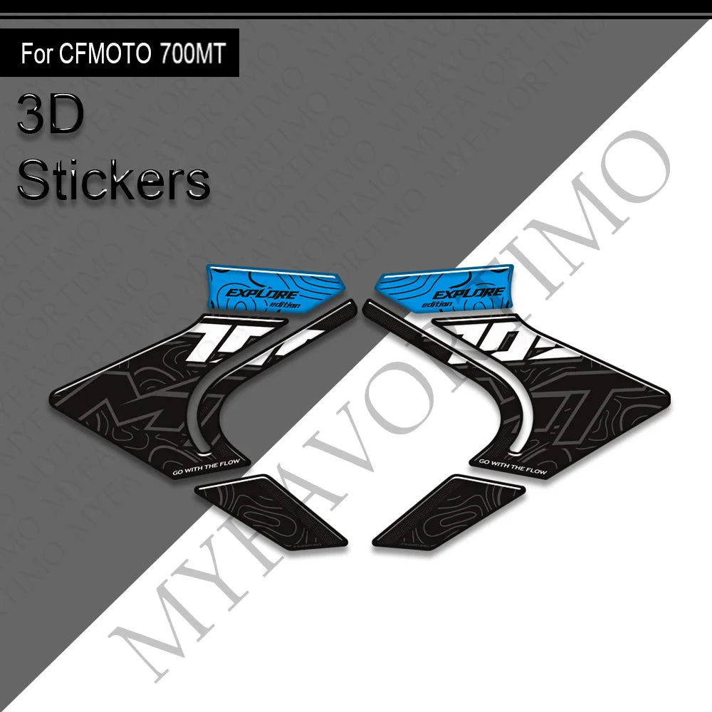 NEW Motorcycle For CFMOTO 700MT Touring Bike Adventure Tank Pad Side Grips Gas Fuel Oil Knee Protector Stickers Decals 700 mt