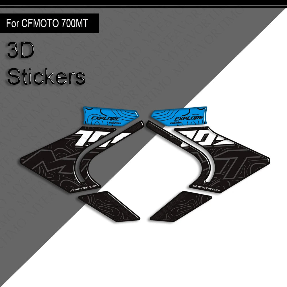 For CFMOTO CF MOTO 700MT 700 MT Touring Bike Adventure ADV Tank Pad Side Grips Gas Fuel Oil Knee Protector Stickers Decals