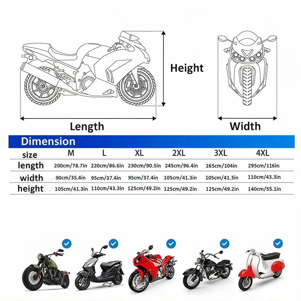 For Cfmoto Cf moto 450Mt 650Mt 700Mt 800Mt 450 700 800 Mt Motorcycle Cover Waterproof Outdoor Scooter UV Protector Rain Cover