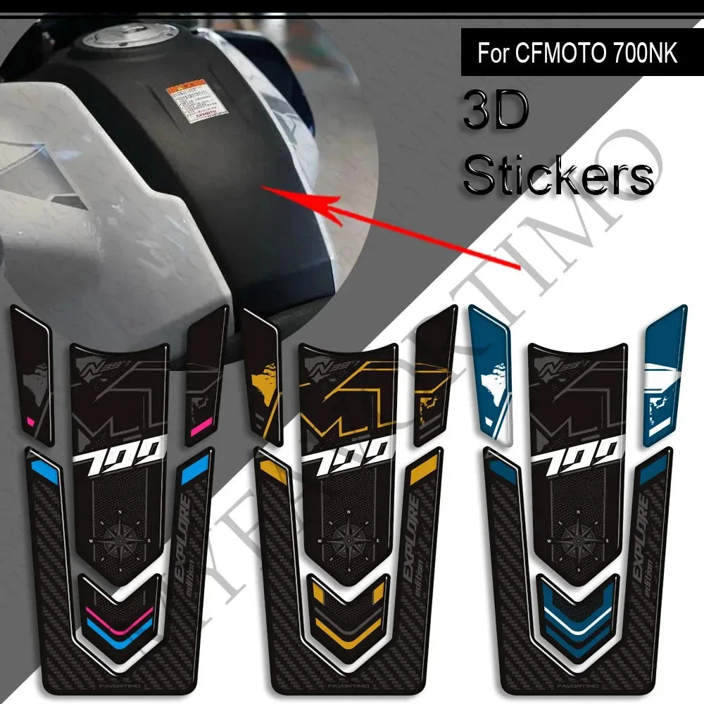 For CFMOTO 700MT 700 MT 2023 2024 2025 Motorcycle Accessories 3D Epoxy Tank Pad Side Grips Gas Fuel Oil Protector Stickers Decal