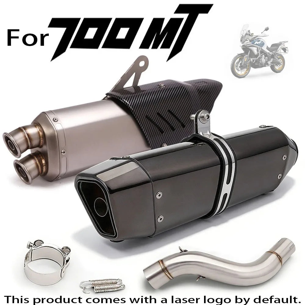 Motorcycle Exhaust Pipe Suitable for CFMOTO 700MT Modified Stainless Steel Exhaust Complete System Set Muffler with DB Killer