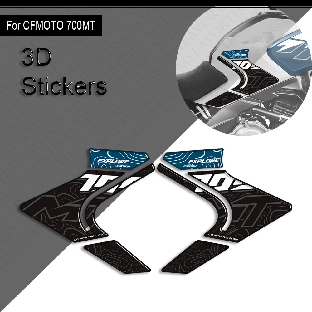 For CFMOTO CF MOTO 700MT 700 MT Touring Bike Adventure ADV Tank Pad Side Grips Gas Fuel Oil Knee Protector Stickers Decals