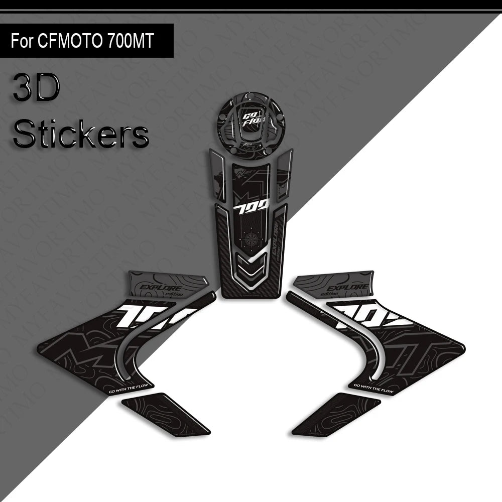 For CFMOTO CF MOTO 700MT 700 MT Touring Bike Adventure ADV Tank Pad Side Grips Gas Fuel Oil Knee Protector Stickers Decals