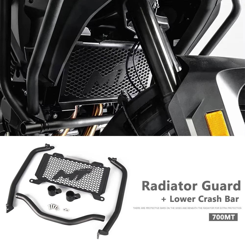 Lower Crash Bar Protection Cooler Guard Radiator Grille Guard Cover Motorcycle For CFMOTO 700MT 700 MT Crash Bar Tank Guard 2026