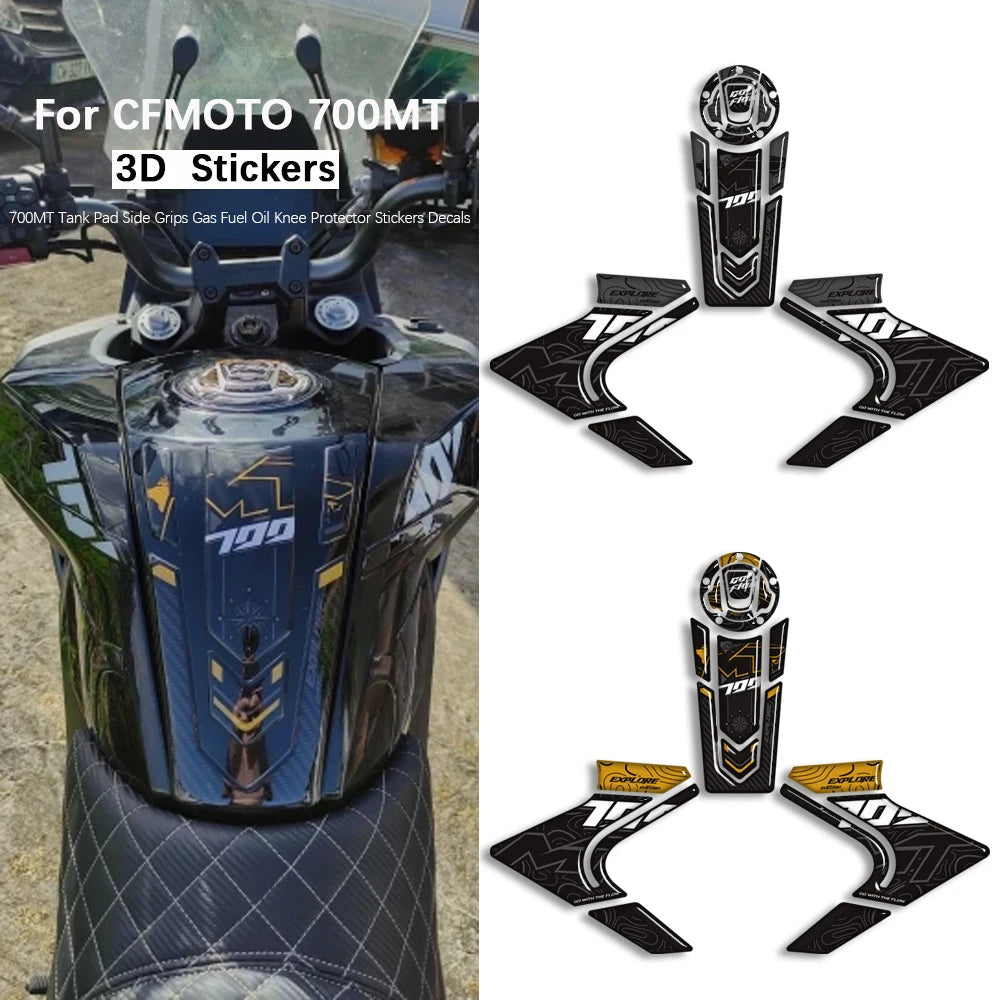 NEW Motorcycle For CFMOTO 700MT Touring Bike Adventure Tank Pad Side Grips Gas Fuel Oil Knee Protector Stickers Decals 700 mt