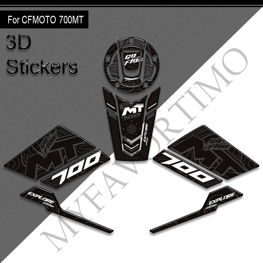NEW Motorcycle For CFMOTO 700MT Touring Bike Adventure Tank Pad Side Grips Gas Fuel Oil Knee Protector Stickers Decals 700 mt