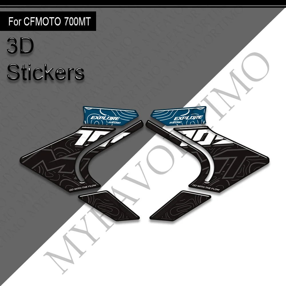 NEW Motorcycle For CFMOTO 700MT Touring Bike Adventure Tank Pad Side Grips Gas Fuel Oil Knee Protector Stickers Decals 700 mt