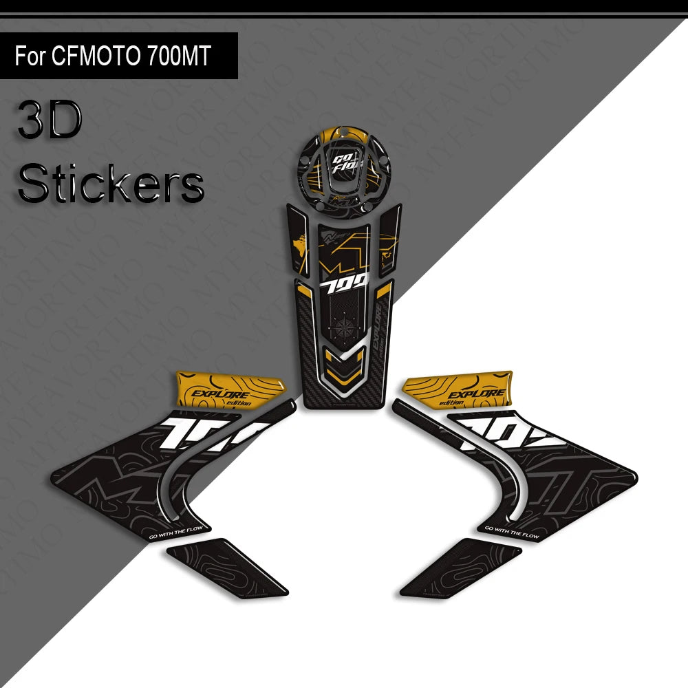 For CFMOTO CF MOTO 700MT 700 MT Touring Bike Adventure ADV Tank Pad Side Grips Gas Fuel Oil Knee Protector Stickers Decals
