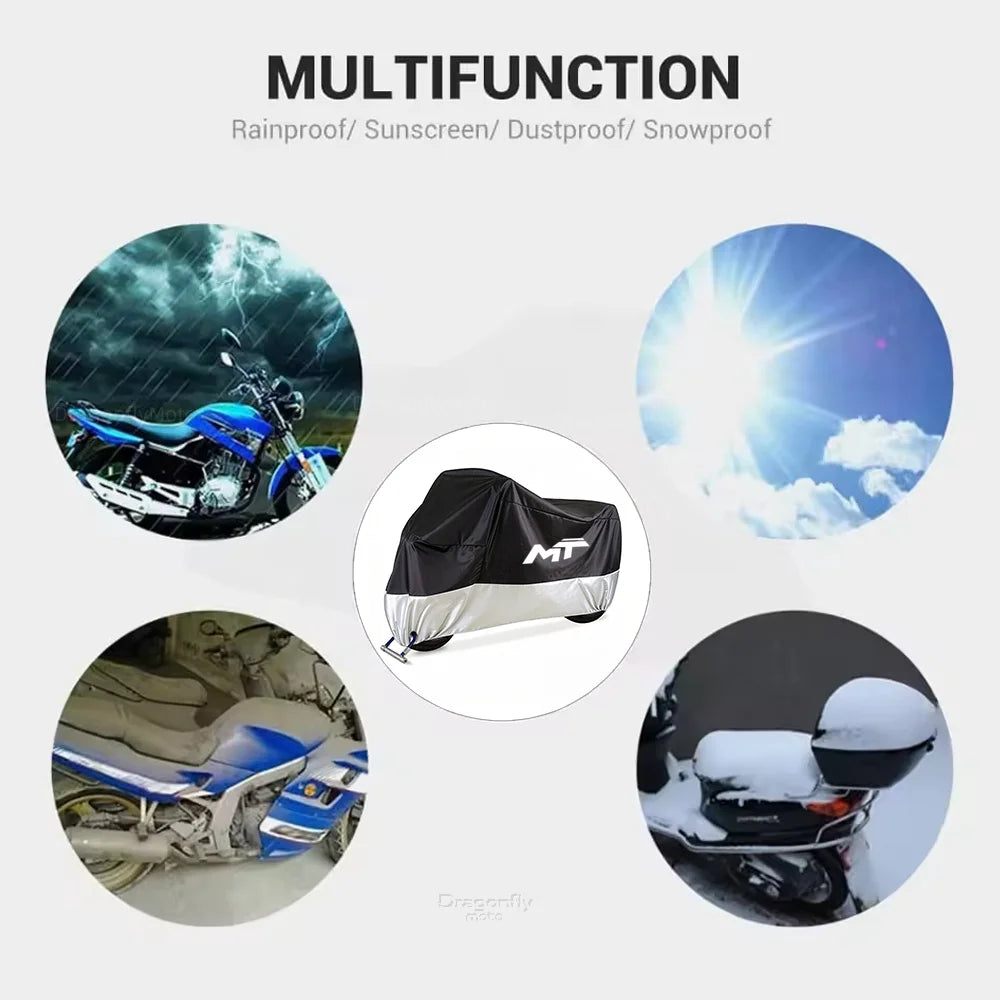 For Cfmoto Cf moto 450Mt 650Mt 700Mt 800Mt 450 700 800 Mt All Season Motorcycle Cover Silver Black Waterproof Dustproof