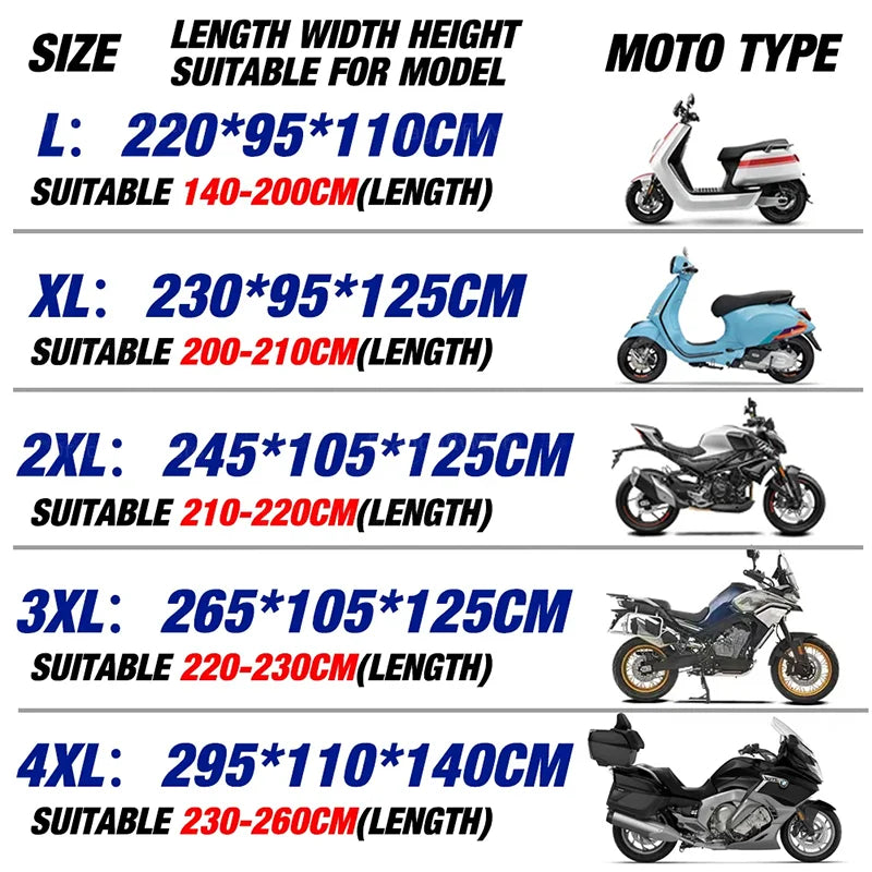 For Cfmoto Cf moto 450Mt 650Mt 700Mt 800Mt 450 700 800 Mt 190T Waterproof Motorcycle Covers Motors Dust Rain Snow UV Protector