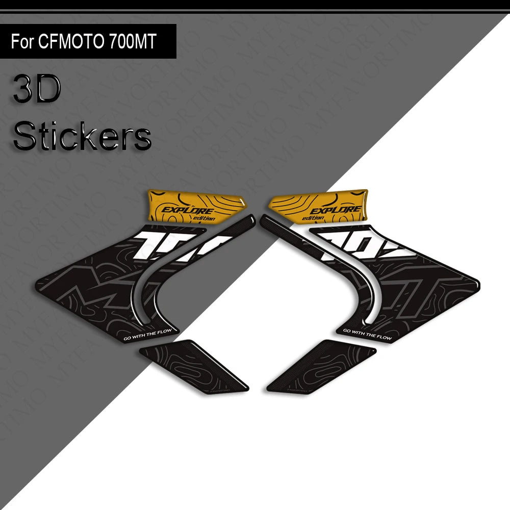 For CFMOTO CF MOTO 700MT 700 MT Touring Bike Adventure ADV Tank Pad Side Grips Gas Fuel Oil Knee Protector Stickers Decals