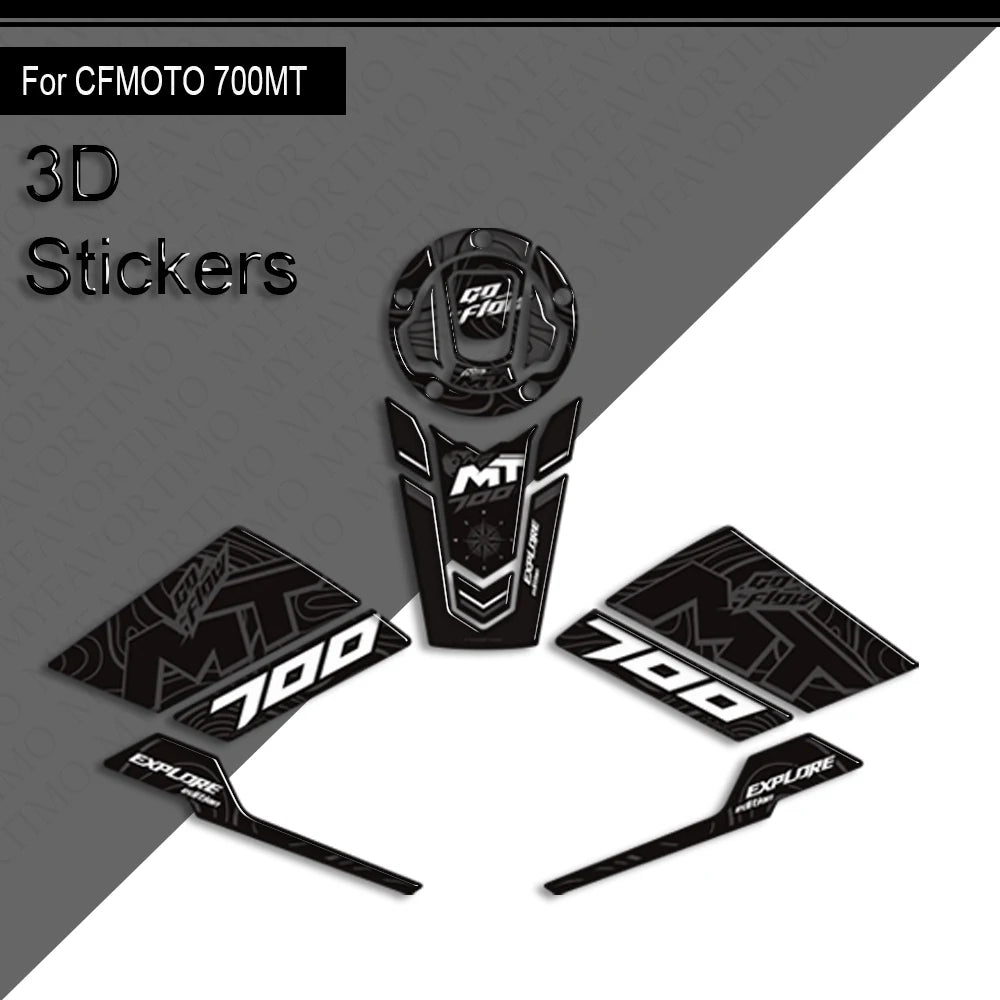 For CFMOTO CF MOTO 700MT 700 MT Touring Bike Adventure ADV Tank Pad Side Grips Gas Fuel Oil Knee Protector Stickers Decals