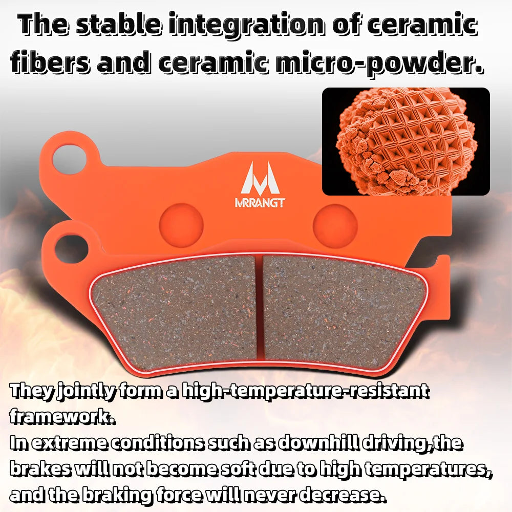 MRRANGT Low Noise High Performance Ceramic Brake Pads Set fit for CFMOTO 700CL-X 700MT 675SR 675NK 500SR 800MT 800NK