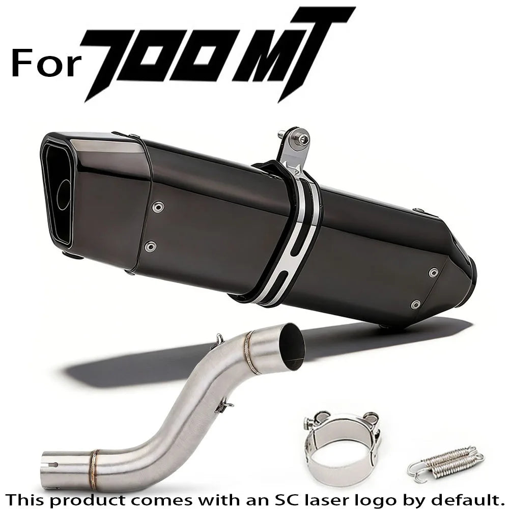 Motorcycle Exhaust Pipe Suitable for CFMOTO 700MT Modified Stainless Steel Exhaust Complete System Set Muffler with DB Killer