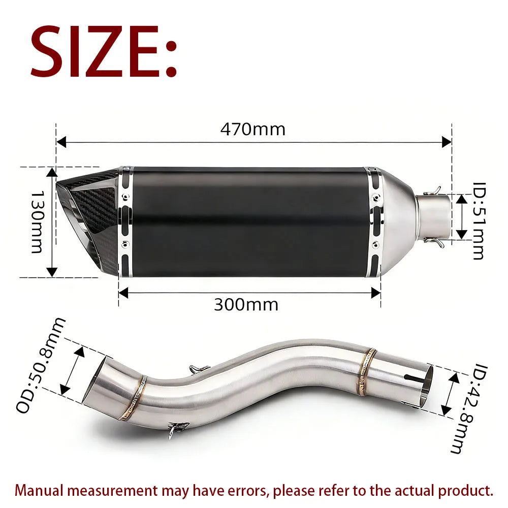Motorcycle Exhaust Pipe Suitable for CFMOTO 700MT Modified Stainless Steel Exhaust Complete System Set Muffler with DB Killer