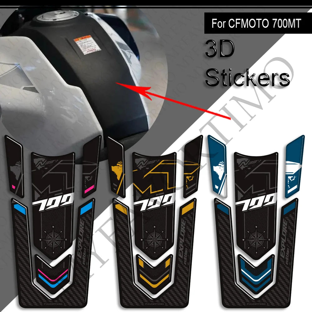 NEW Motorcycle For CFMOTO 700MT Touring Bike Adventure Tank Pad Side Grips Gas Fuel Oil Knee Protector Stickers Decals 700 mt