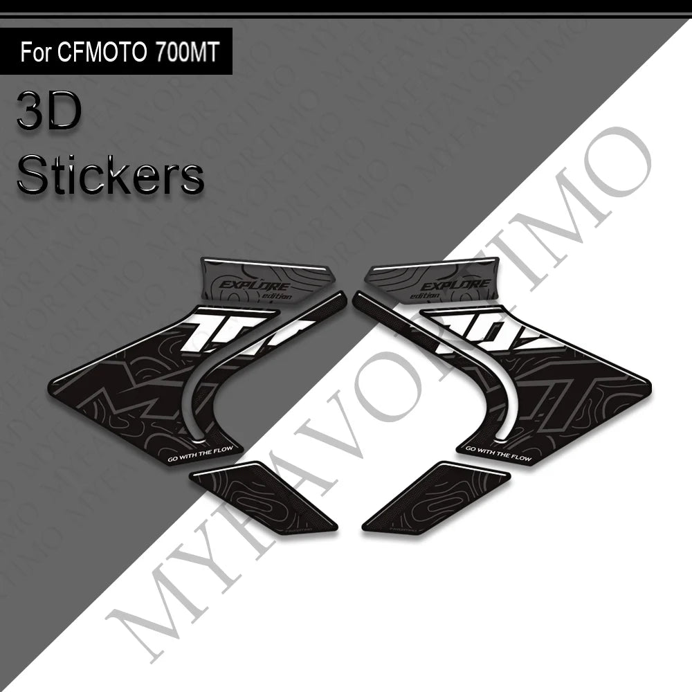 NEW Motorcycle For CFMOTO 700MT Touring Bike Adventure Tank Pad Side Grips Gas Fuel Oil Knee Protector Stickers Decals 700 mt