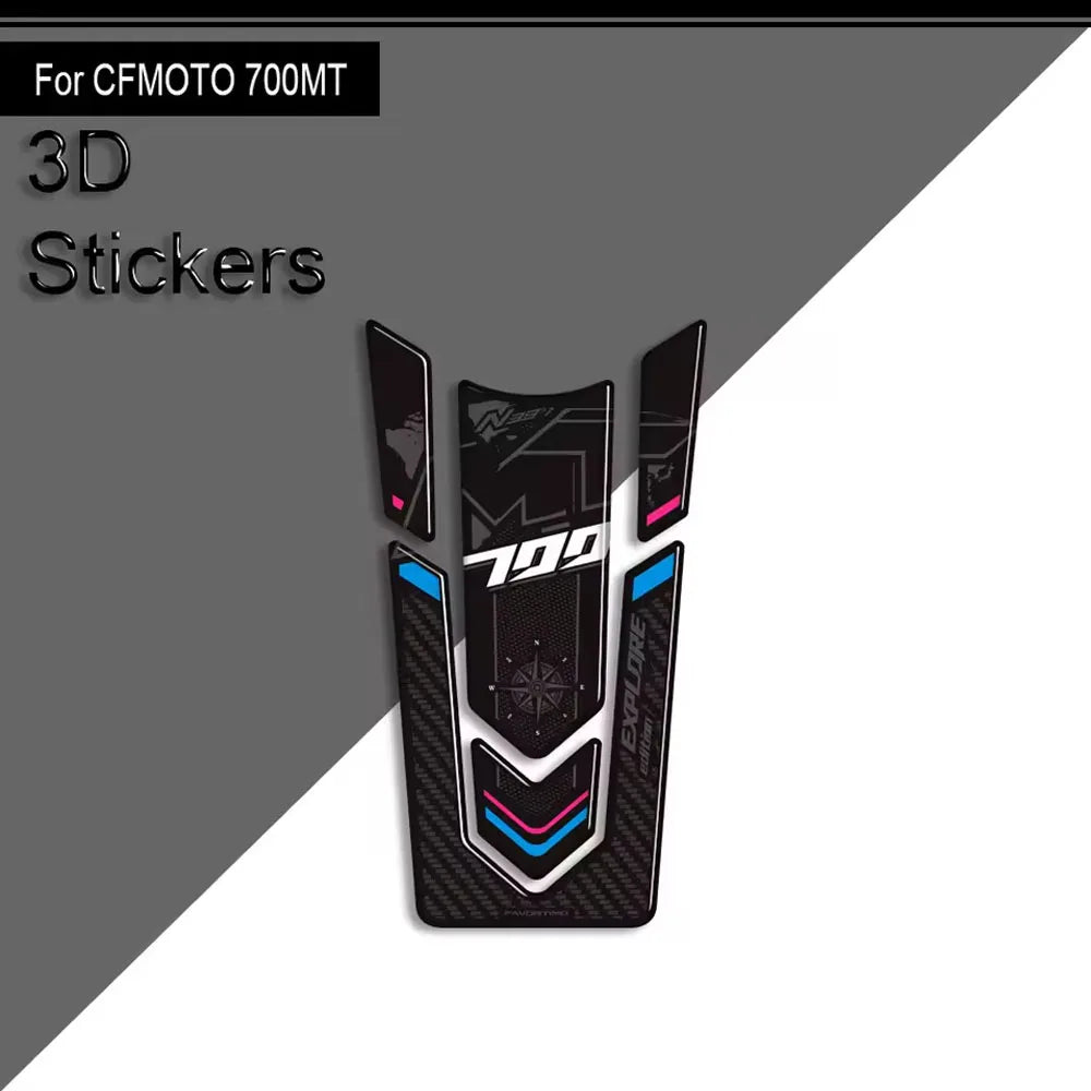 For CFMOTO 700MT 700 MT 2023 2024 2025 Motorcycle Accessories 3D Epoxy Tank Pad Side Grips Gas Fuel Oil Protector Stickers Decal