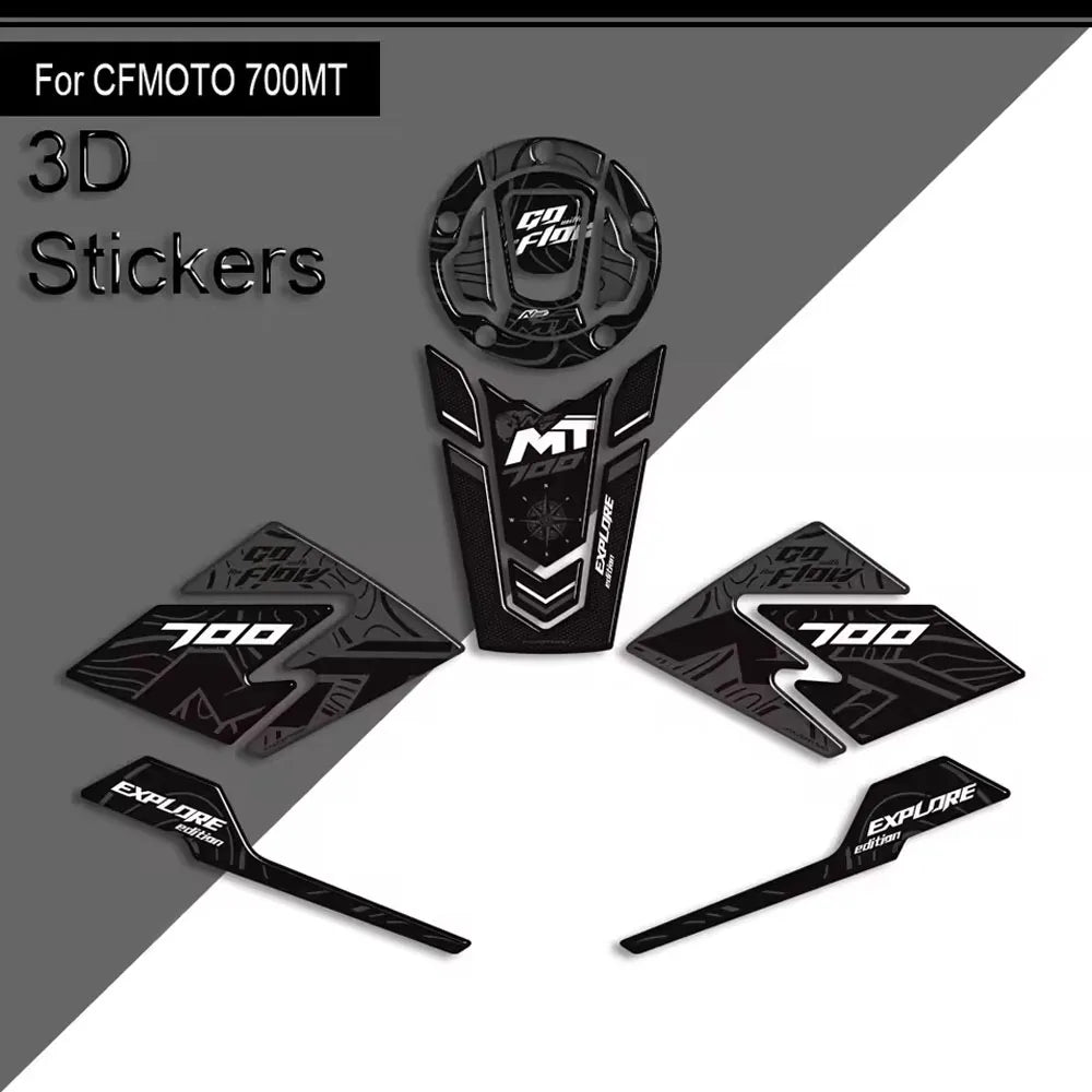 For CFMOTO 700MT 700 MT 2023 2024 2025 Motorcycle Accessories 3D Epoxy Tank Pad Side Grips Gas Fuel Oil Protector Stickers Decal