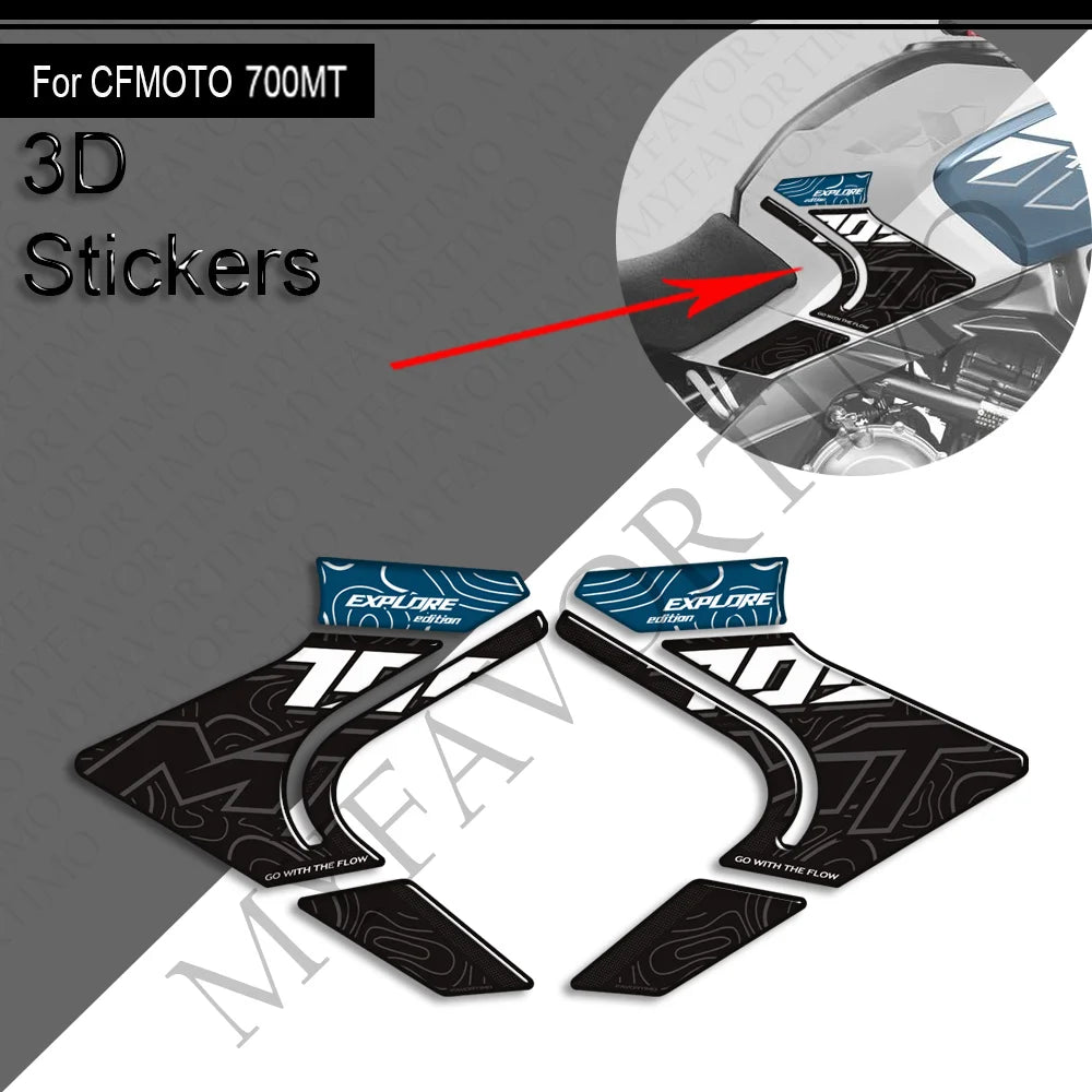 NEW Motorcycle For CFMOTO 700MT Touring Bike Adventure Tank Pad Side Grips Gas Fuel Oil Knee Protector Stickers Decals 700 mt