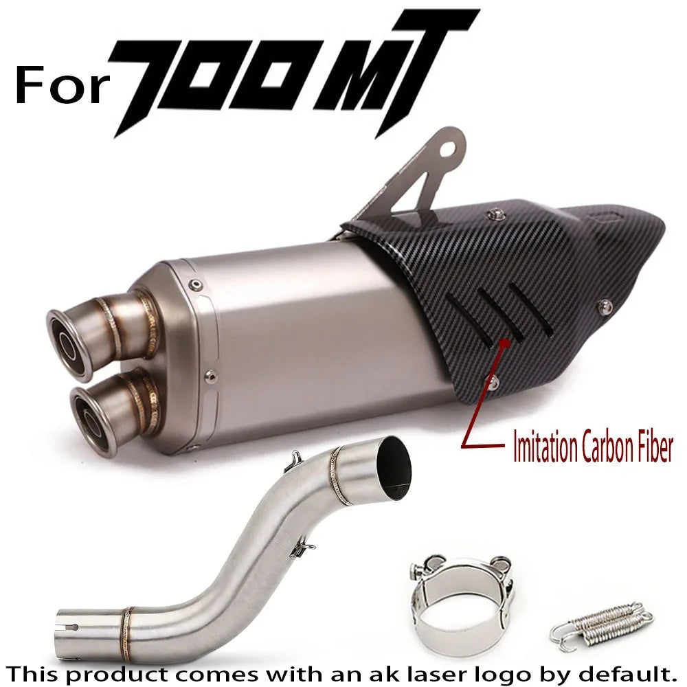 Motorcycle Exhaust Pipe Suitable for CFMOTO 700MT Modified Stainless Steel Exhaust Complete System Set Muffler with DB Killer