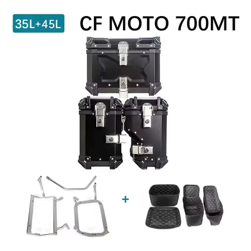 35L 45L suitable for CFMOTO 700MT motorcycle three box set: side storage box, trunk, side box, aluminum modification accessories