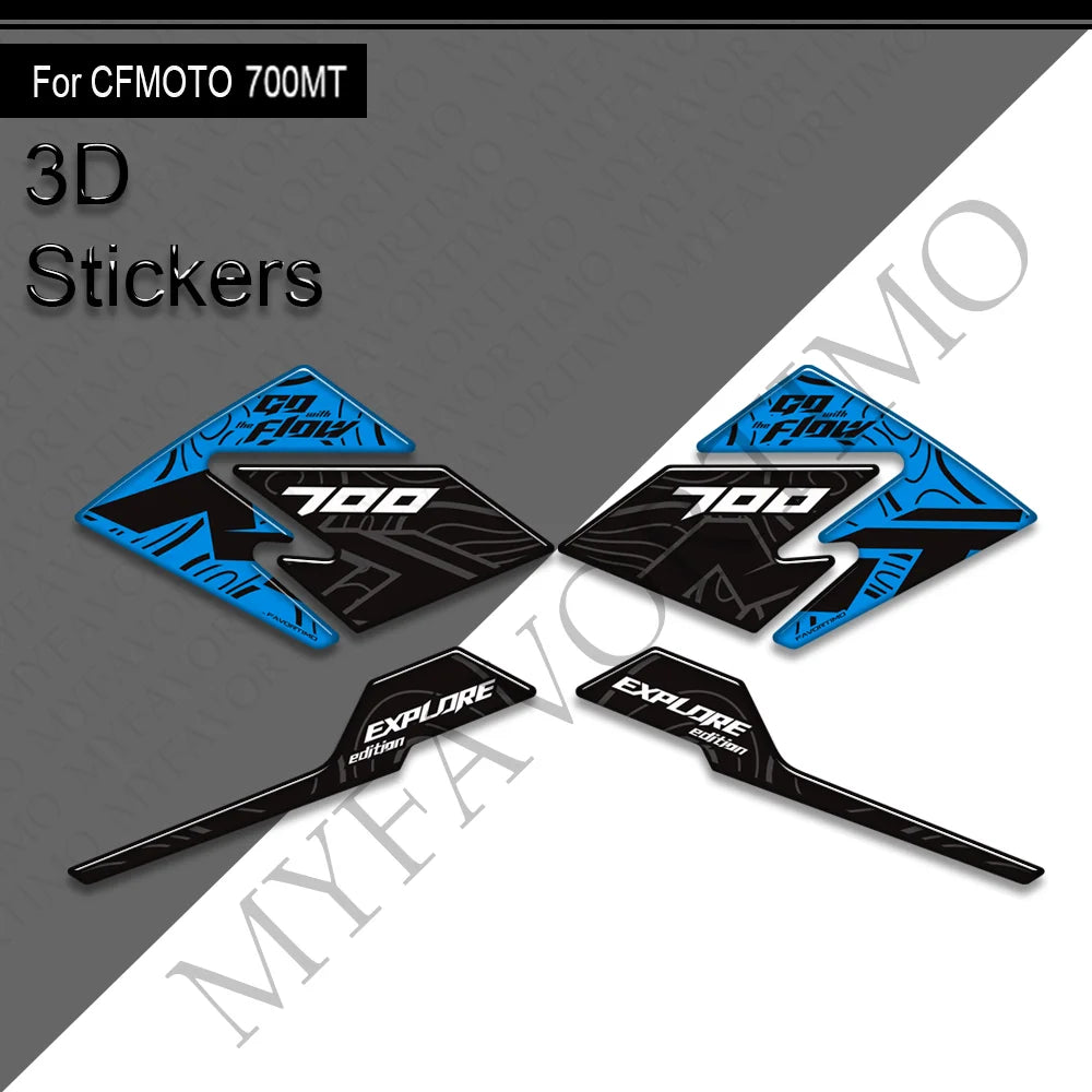 NEW Motorcycle For CFMOTO 700MT Touring Bike Adventure Tank Pad Side Grips Gas Fuel Oil Knee Protector Stickers Decals 700 mt
