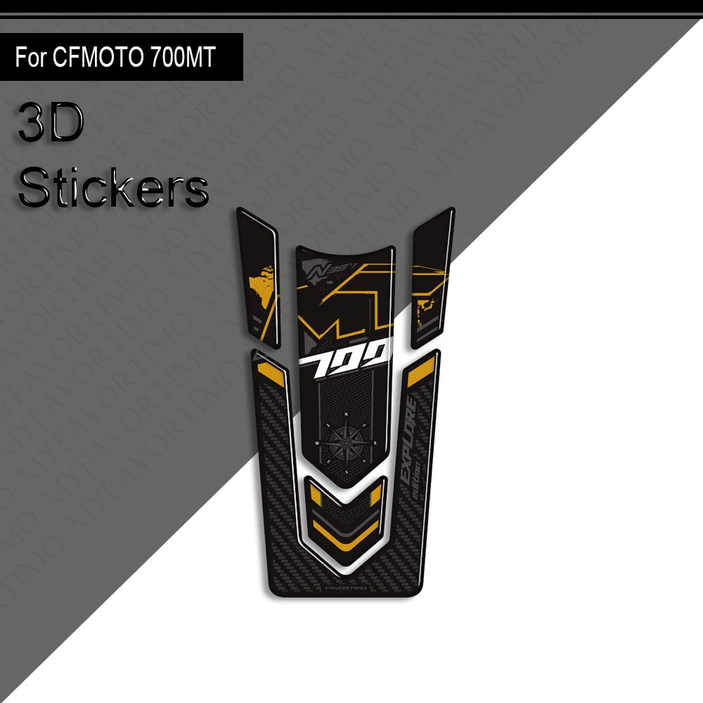 For CFMOTO CF MOTO 700MT 700 MT Touring Bike Adventure ADV Tank Pad Side Grips Gas Fuel Oil Knee Protector Stickers Decals