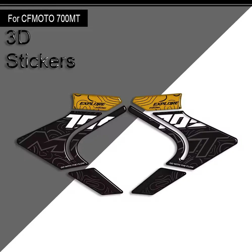 For CFMOTO 700MT 700 MT 2023 2024 2025 Motorcycle Accessories 3D Epoxy Tank Pad Side Grips Gas Fuel Oil Protector Stickers Decal