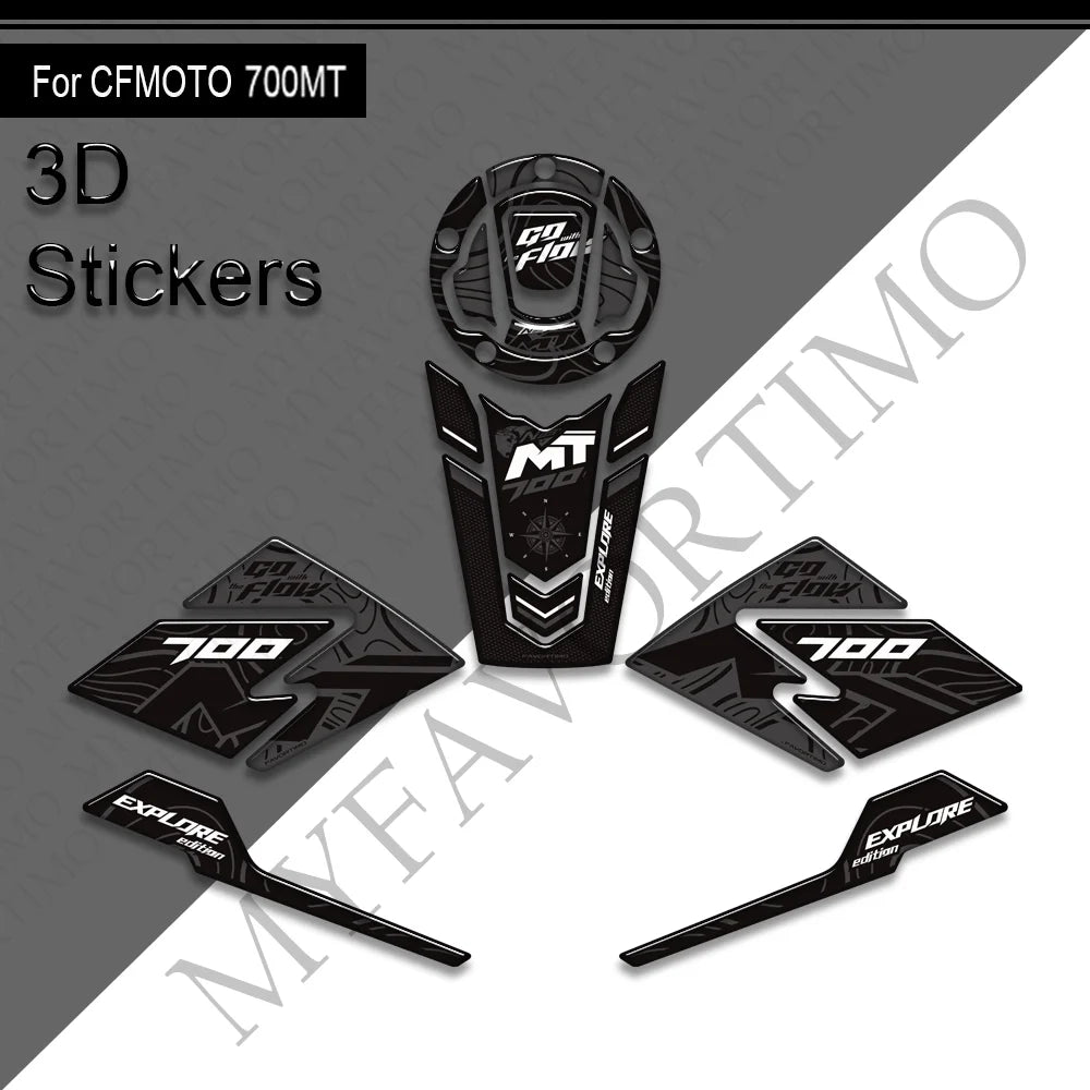 NEW Motorcycle For CFMOTO 700MT Touring Bike Adventure Tank Pad Side Grips Gas Fuel Oil Knee Protector Stickers Decals 700 mt