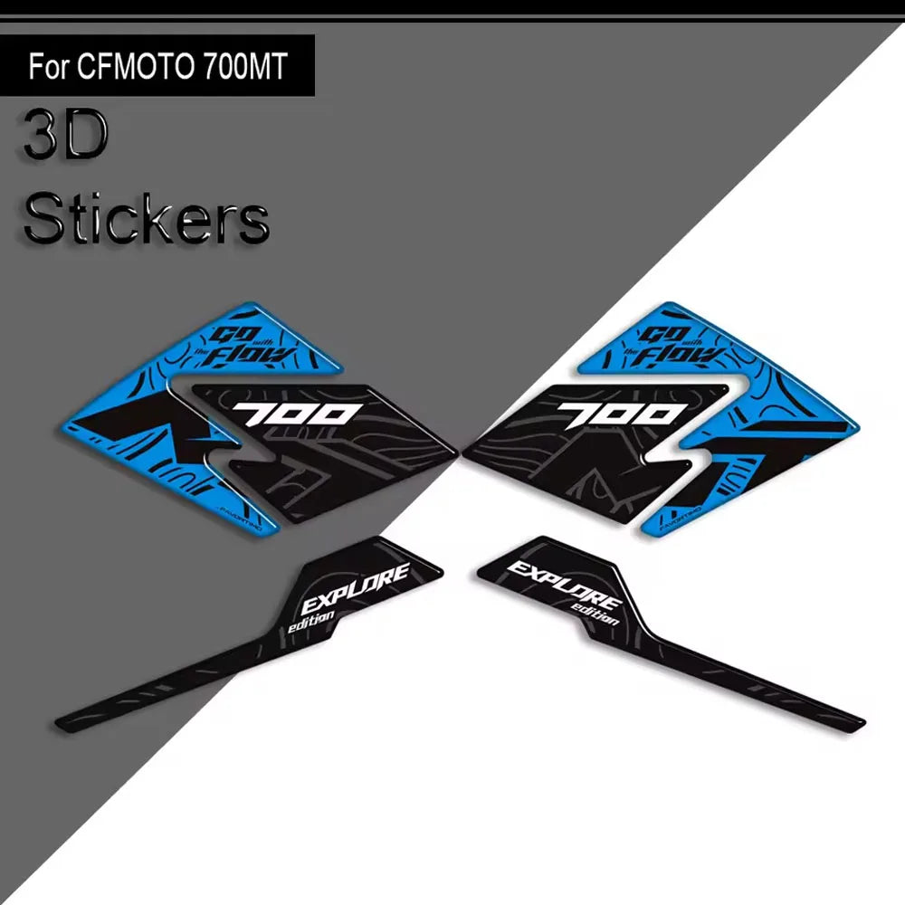 For CFMOTO 700MT 700 MT 2023 2024 2025 Motorcycle Accessories 3D Epoxy Tank Pad Side Grips Gas Fuel Oil Protector Stickers Decal