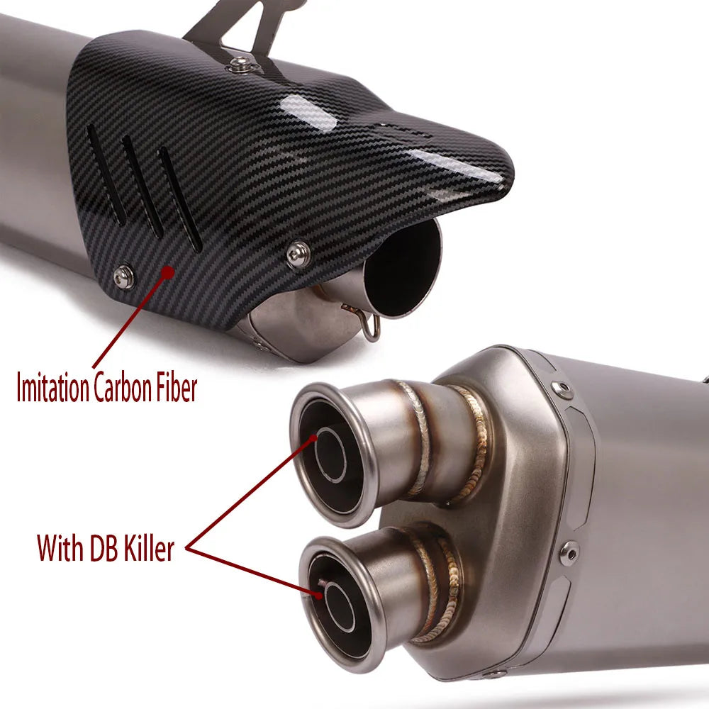 Motorcycle Exhaust Pipe Suitable for CFMOTO 700MT Modified Stainless Steel Exhaust Complete System Set Muffler with DB Killer