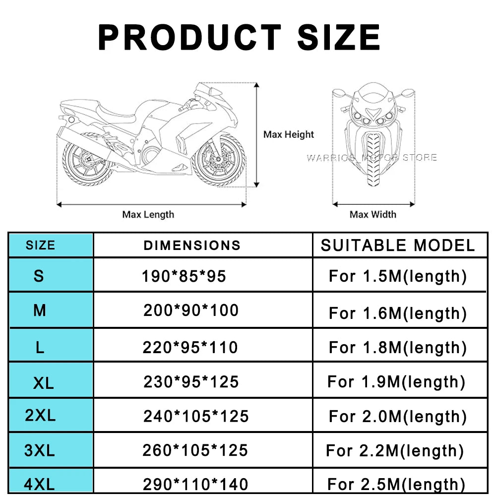 For CFMOTO 700MT Motorcycle Cover UV Protective Dustproof Snowproof Waterproof Outdoors Rain Motorcycle Waterproof Cover
