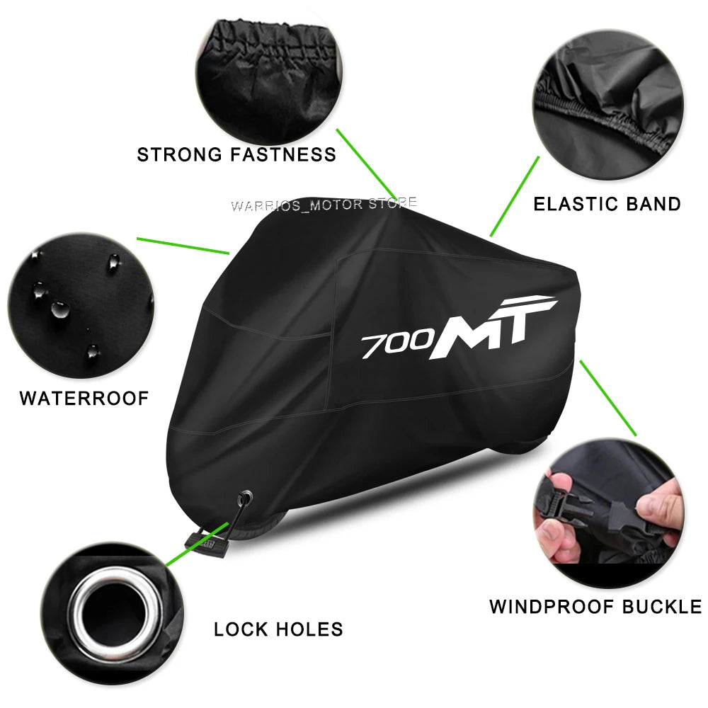 For CFMOTO 700MT Motorcycle Cover UV Protective Dustproof Snowproof Waterproof Outdoors Rain Motorcycle Waterproof Cover