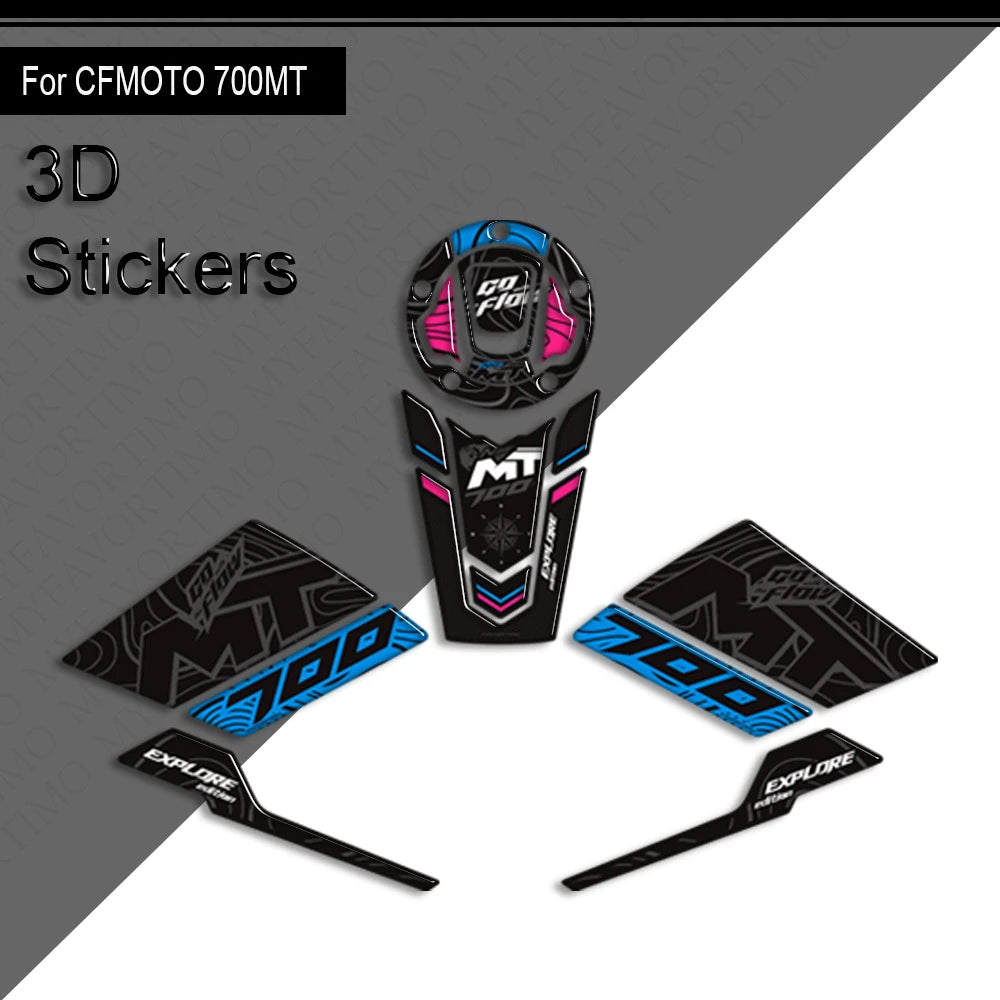 For CFMOTO CF MOTO 700MT 700 MT Touring Bike Adventure ADV Tank Pad Side Grips Gas Fuel Oil Knee Protector Stickers Decals