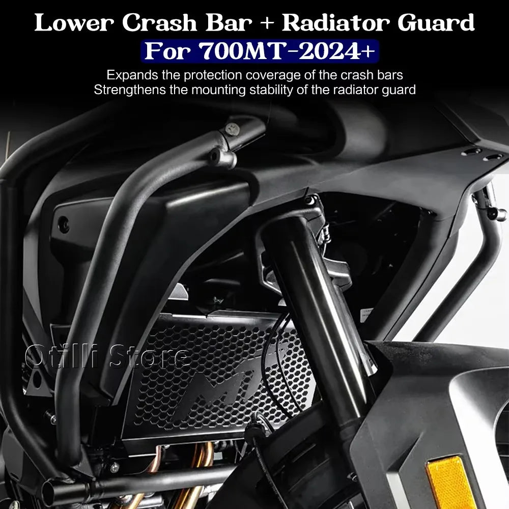 For CFMOTO 700MT 700 MT 2026 Lower Crash Bar Motorcycle Crash Bar Tank Guard Protection Cooler Guard Radiator Grille Guard Cover