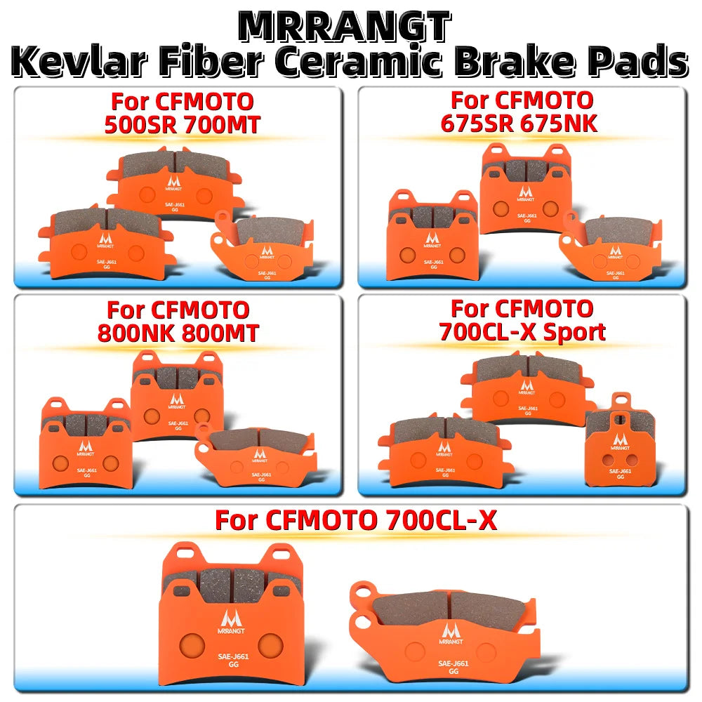 MRRANGT High Performance Ceramic Brake Pads Set fit for CFMOTO 700CL-X 700MT 675SR 675NK 500SR 800MT 800NK