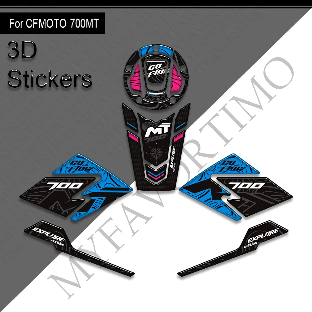 NEW Motorcycle For CFMOTO 700MT Touring Bike Adventure Tank Pad Side Grips Gas Fuel Oil Knee Protector Stickers Decals 700 mt