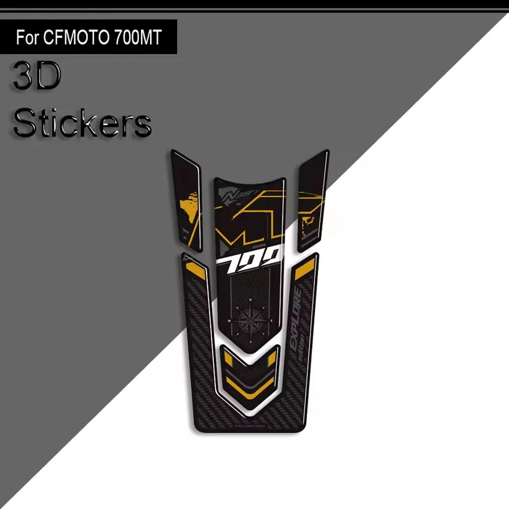 For CFMOTO 700MT 700 MT 2023 2024 2025 Motorcycle Accessories 3D Epoxy Tank Pad Side Grips Gas Fuel Oil Protector Stickers Decal