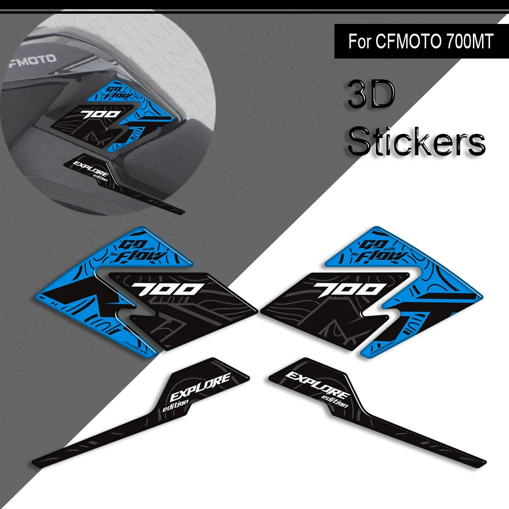 For CFMOTO CF MOTO 700MT 700 MT Touring Bike Adventure ADV Tank Pad Side Grips Gas Fuel Oil Knee Protector Stickers Decals