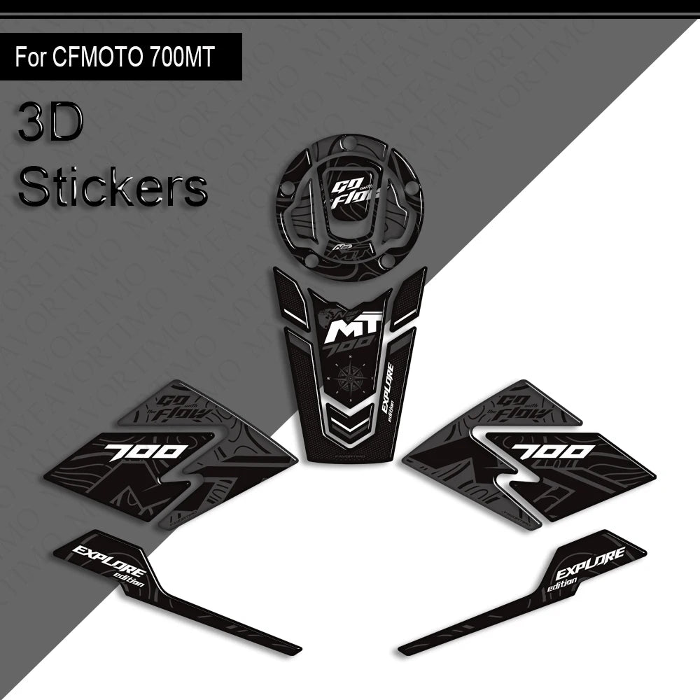 For CFMOTO CF MOTO 700MT 700 MT Touring Bike Adventure ADV Tank Pad Side Grips Gas Fuel Oil Knee Protector Stickers Decals