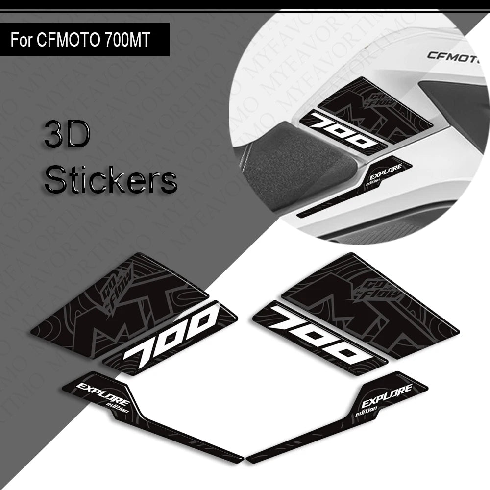 For CFMOTO CF MOTO 700MT 700 MT Touring Bike Adventure ADV Tank Pad Side Grips Gas Fuel Oil Knee Protector Stickers Decals
