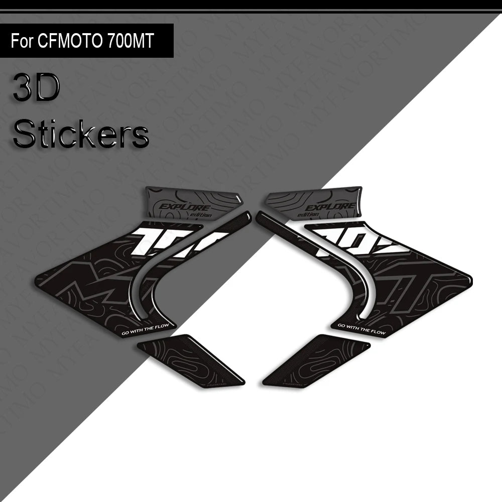 For CFMOTO CF MOTO 700MT 700 MT Touring Bike Adventure ADV Tank Pad Side Grips Gas Fuel Oil Knee Protector Stickers Decals