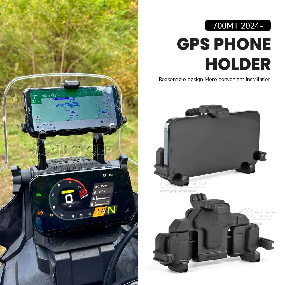 New FOR CFMOTO 700MT 700 MT 450MT 2024 Motorcycle Accessories GPS Phone Holder Stand Navigation Stand Shock Absorber Phone Stand