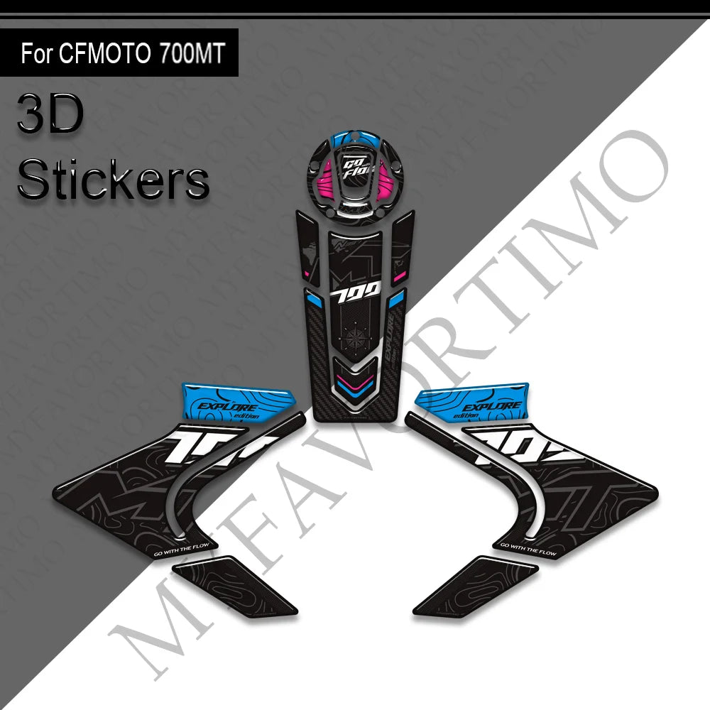 NEW Motorcycle For CFMOTO 700MT Touring Bike Adventure Tank Pad Side Grips Gas Fuel Oil Knee Protector Stickers Decals 700 mt